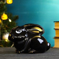 Аромалампа Кролик заяц черный керамика 15х10 см