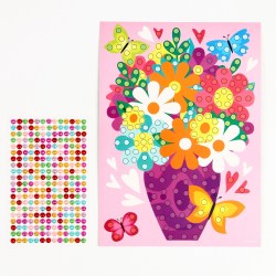 Аппликация жемчужными полубусинами Весенний букет