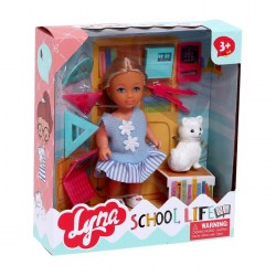 Кукла малышка Ученица Lyna с питомцем и аксессуарами