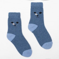 Носки детские шерстяные махровые Собачки, цвет МИКС, размер 18