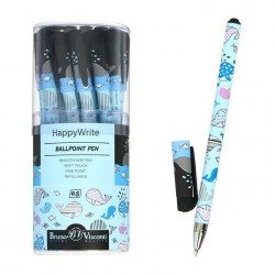 Ручка шариковая HappyWrite Друзья.Киты, 0,5 мм, синие чернила