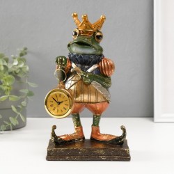 Фигура с часами настольными Жабий король», полистоун, 25×15.3×8 см