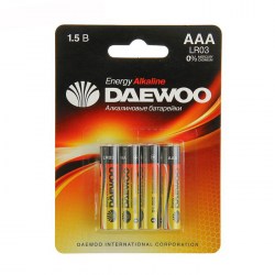 Батарейка алкалиновая Daewoo AAA LR03, блистер, 4 шт