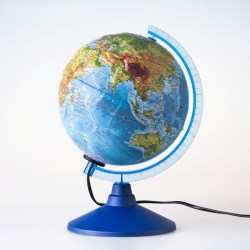 Глобус Земли физико-политический рельефный с подсветкой (d=250 мм)