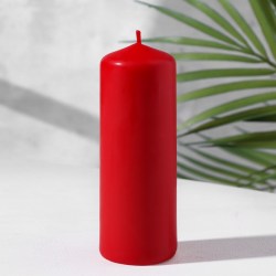 Свеча - цилиндр, 4х12 см, 15 ч. красная