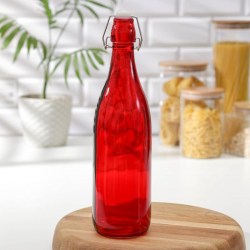 Бутылка для масла Галерея, 1,11 л, 32 см, с бугельным замком, цвет МИКС