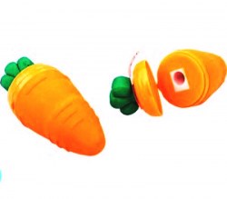 Точилка с ластиком "Морковка" (синтетический каучук) 80x35x35мм в дисплее