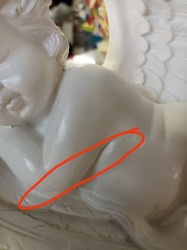 уценка Фигура "Ангел в крыле большой" 19х40х23см, белый