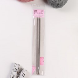 Спицы для вязания, чулочные, d = 4 мм, 25 см, 5 шт
