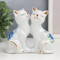 Фигурка керамика «2 котёнка в цветочек» 9.5×4.5×10.6 см