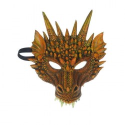 Карнавальная маска Дракон, цвет золотой