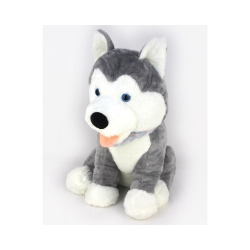 Мягкая игрушка Собака Хаски сидит с шарфом 60 см