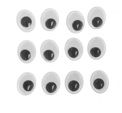 Глазки на клеевой основе, набор 334 шт, размер 1 шт: 0,8×1 см