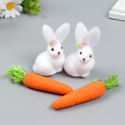 Сувенир статуэтка пасхальная заяц кролик морковки