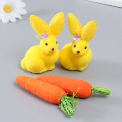 Сувенир статуэтка пасхальная заяц кролик морковки