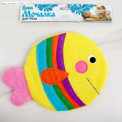 Мочалка варежка детская, "Рыбка", цвет МИКС