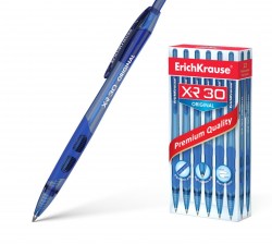 Ручка шариковая автоматическая XR-30, узел 0.7 мм, чернила синие, резиновый упор, длина линии письма