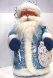 Дед Мороз (мягкая игрушка) в голубом 33см