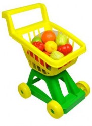 Тележка для супермаркета с фруктами и овощами 17пр.