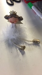 уценка Сувенир полистоун Ангелочек-принцесса пушок стесняшка с длинными ножками 9,5х5,5х4 см