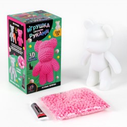 Игрушка помпонами «Медведь» розовый