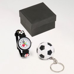 Подарочный набор Футбол 2 в 1: наручные часы, брелок 