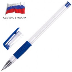 Ручка шариковая РОССИЯ "PATRIOT-GT", СИНЯЯ, корпус прозрачный, 0,7 мм, линия письма 0,35 мм, BRAUBER