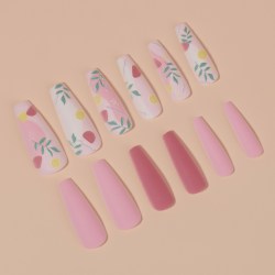 Накладные ногти «Нежная абстракция», 12 шт, с клеевыми пластинами, форма балерина, разноцветные					