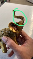 уценка Сувенир полистоун Слонёнок в золотой попоне с зеркальной мозаикой 13 см