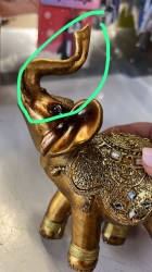 уценка Сувенир полистоун Слонёнок в золотой попоне с зеркальной мозаикой 13 см