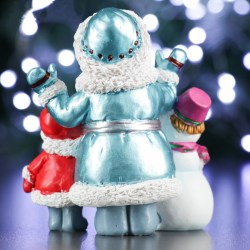 Статуэтка Фигура Дед Мороз cнеговик и девочка 11 см