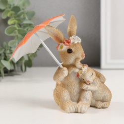 Статуэтка сувенир пасхальный заяц кролик под зонтом 14 см