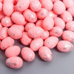 Пасхальный декор яйцо перепелиное серебро розовый 100 шт