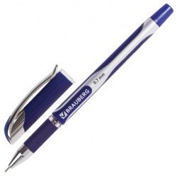 Ручка шариковая масляная с грипом BRAUBERG Sigma Plus, СИНЯЯ, печать, 0,7мм, линия 0,35мм