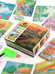 Алмазная мозаика 9 в 1 Природа, 14,5 х 14,5 см