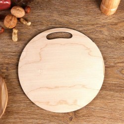 Доска Персик разделочная и сервировочная круглая деревянная 26,5 см