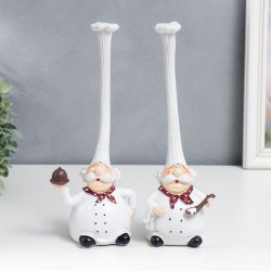 Набор фигурок полистоун Усатые шеф-повара в длинных колпаках 2 шт., 27×11.5 см