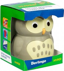 Точилка электрическая детская 1 отверстие, Berlingo Owl, с контейнером