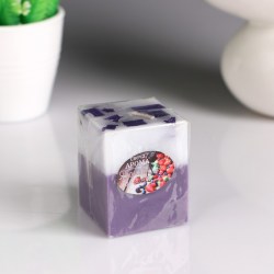 Свеча- куб с мозаикой Ягодная корзина ароматическая, 5×6 см 