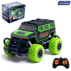 Машинка на пульте управления «Джип. Граффити» работает от батареек, цвет зелёный