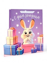 Пакет подарочный ламинированный Подарочек зайчик, 31 х 11.5 х 40 см
