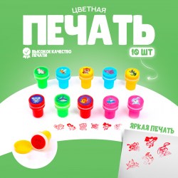 Печать цветная Друзья животные набор 10 шт.