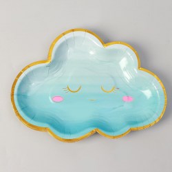 Тарелка бумажная «Детские грёзы» облако голубое, 26 см, набор 6 шт.