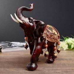 Сувенир полистоун Слон с попоной с бахромой 20,5х17х8,5 см