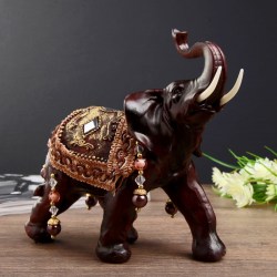 Сувенир полистоун Слон с попоной с бахромой 20,5х17х8,5 см