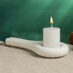 Подсвечник керамический белый Луи 18х8х2 см