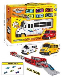 Набор 'Автотрек' Автобус,белый/желтый/красный в коробке: