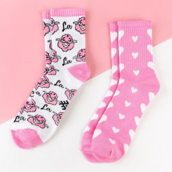 Набор женских носков розовая Лама 2 пары, р-р 23-25 (36-40)