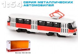 Трамвай инерционный 1:87 металл.в коробке