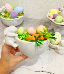 Набор для пасхи: кружка/конфетница и подставка для яйца заяц кролик